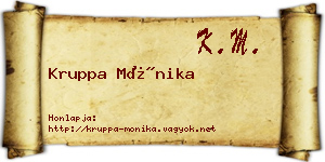 Kruppa Mónika névjegykártya