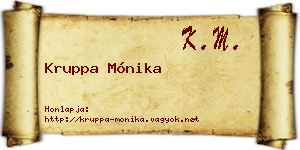 Kruppa Mónika névjegykártya